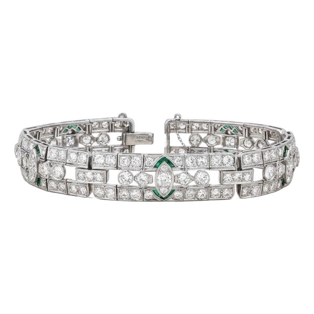 late 20th Century Platinum Deco Bracelet For Sale