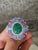 2020s Set in 18k Gold, Carved Emerald, Blue Sapphires, Rubies & Diamonds Cocktail Ring, Size 6 For Sale - Image 5 of 10