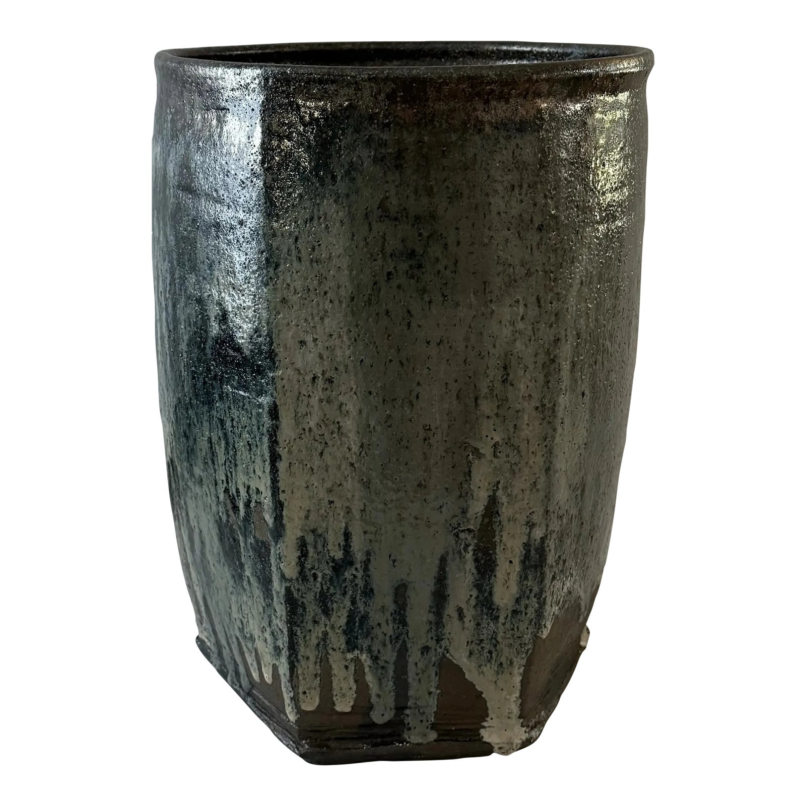 Large Glazed Ceramic Hexagon Vessel by Danish Ceramist Gutte Eriksen ...