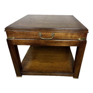 Vintage Lane Campaign Style 2 Tier Table For Sale