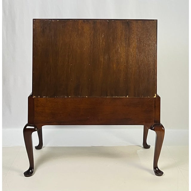Vintage Queen Anne Style Mahogany Slant-Front Bureau Secretary Desk For Sale - Image 11 of 17