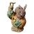 Vintage Shiwan Kiln Glazed Rabbit Emerging From Gourd Statue For Sale