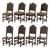 Set of Eight Jacobean Carved Oak Dining Chairs For Sale