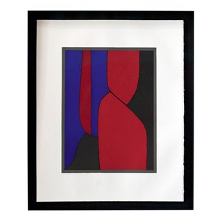 1970s Abstract Victor Vasarely Original Lithograph - Limited Ed. On Rives W/Frame For Sale