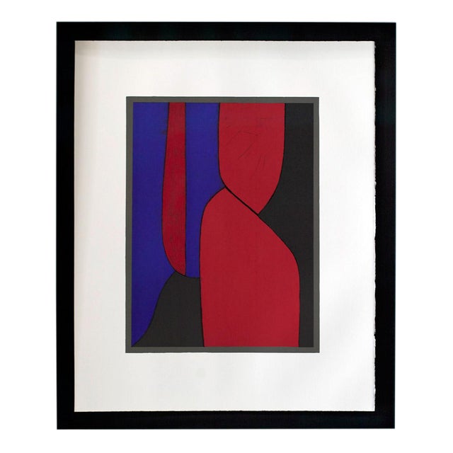 1970s Abstract Victor Vasarely Original Lithograph - Limited Ed. On Rives W/Frame For Sale