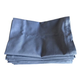 Matouk Silver / Grey Cotton Dinner Napkins - Set of 12 For Sale