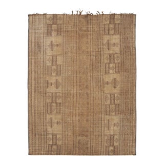 Vintage Tuareg Mat in Brown and Beige With Intricate Tribal Patterns For Sale