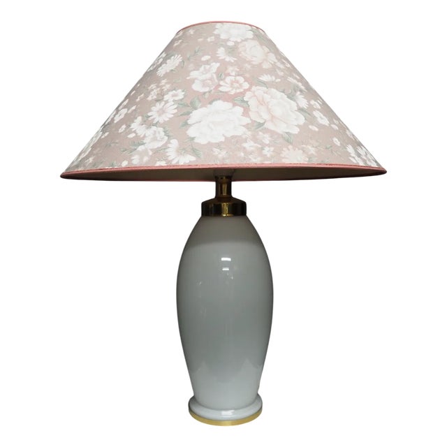 Vintage Opaline Glass Table Lamp from Ikea, Sweden, 1980s For Sale
