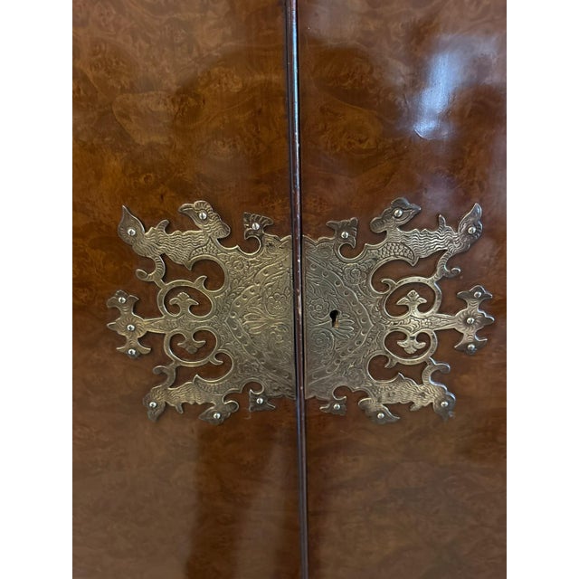 Vintage Burr Walnut Cocktail Drinks Cabinet, 1920 For Sale - Image 13 of 17
