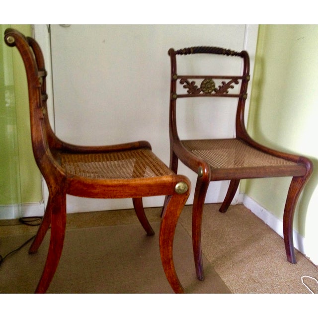 English Pair of English 18th C Rope Back, Mahogany Chairs For Sale - Image 3 of 7