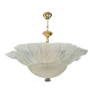 1960s Clear Graniglia Murano Chandelier