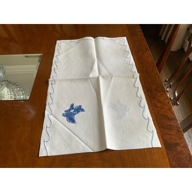 Textile 1960s Vintage Madeira Fish Themed Linens, Table Runner, Napkins, Placemats - Set of 7 For Sale - Image 7 of 9