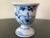 A beautiful blue and white porcelain egg holder cup, circa early 20th century, Germany, Europe. Piece showcases blue...