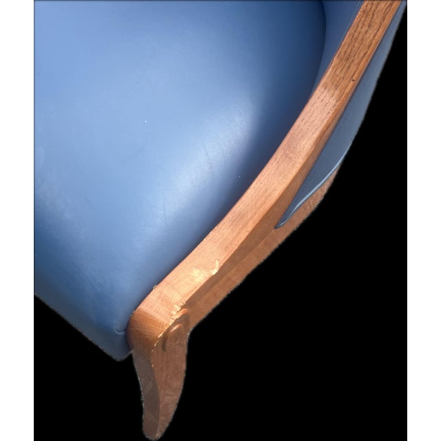 Late 20th Century Vintage J. Robert Scott "Roma Series" Blue Upholstered Barrel Back Armchair For Sale - Image 5 of 7