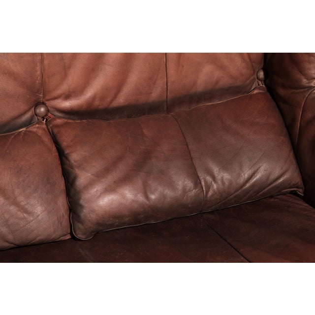 Patinated Leather Sofa by Gerard Van Den Berg for Montis, Netherlands, 1970s For Sale - Image 11 of 15