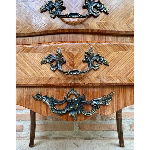 Late 19th Century French Louis XV Style Marquetry and Marble Chest of Drawers For Sale - Image 13 of 18