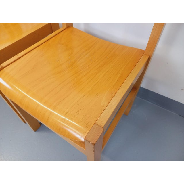 Minimalist Beechwood Chairs, 1980s, Set of 4 For Sale - Image 12 of 18