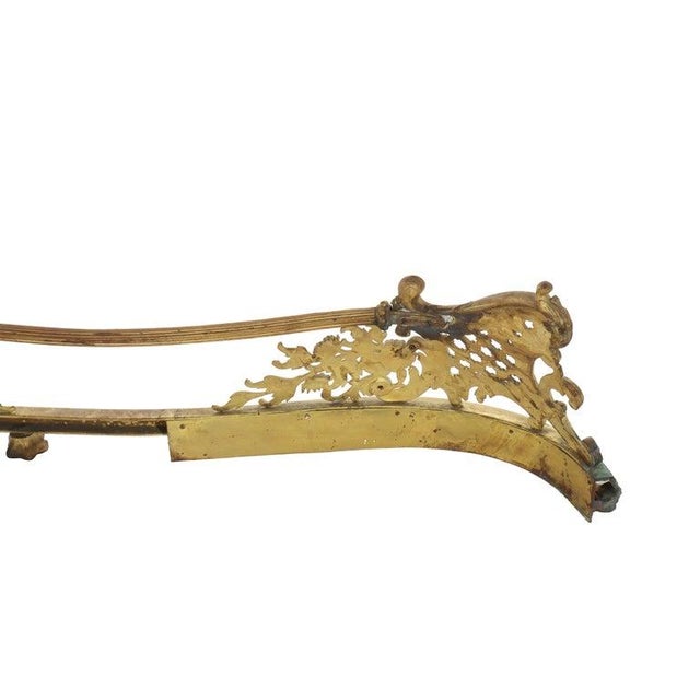 Oversized Antique French Louis XVI Gilt Bronze Fireplace Fender 19thC For Sale - Image 6 of 8