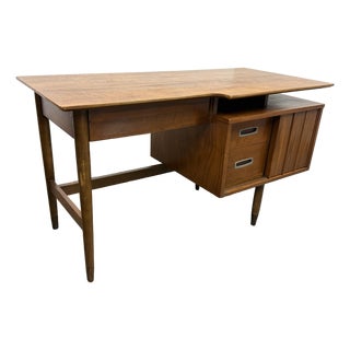 Hooker Furniture Mainline Collection Two-Tiered Walnut Desk, Vintage For Sale