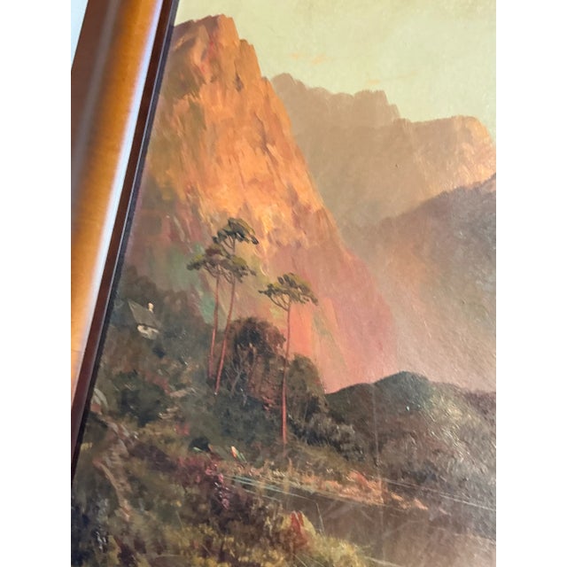 Early 20th Century Vintage Boho Original Oil Landscape on Canvas For Sale - Image 5 of 7