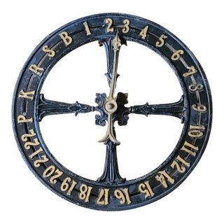 1910s Large Cast Iron Elevator Floor Indicator Dial For Sale