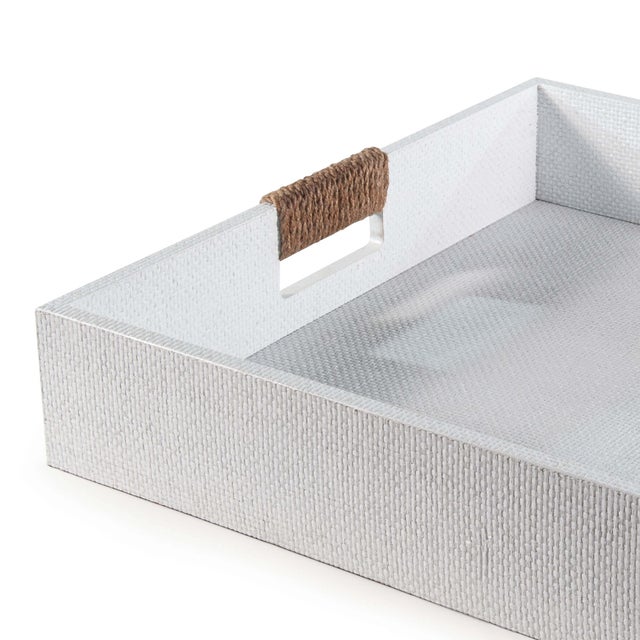 Traditional Regina Andrew Logia Square Tray Large in White For Sale - Image 3 of 5