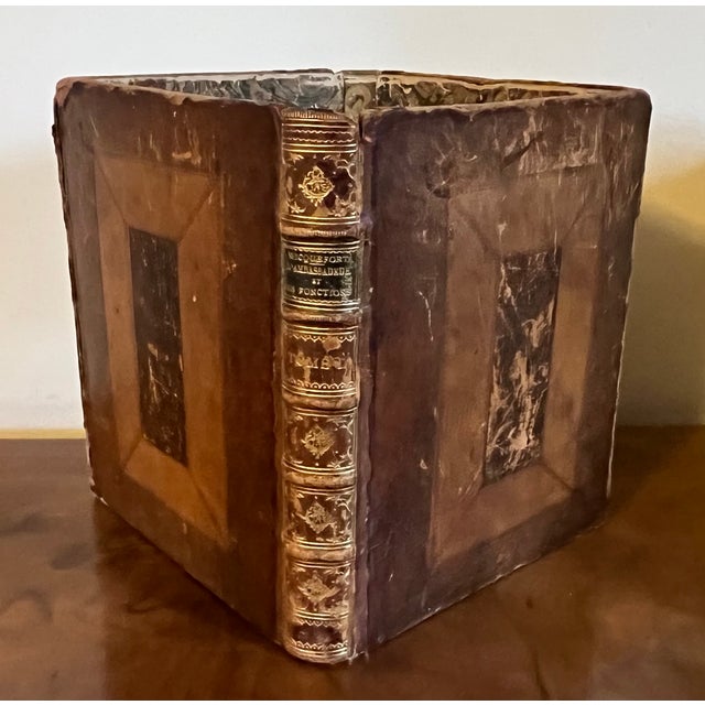 Animal Skin Antique 19th Century French Leather Bound Book Form Library Waste Paper Basket or Box for the Desk For Sale - Image 7 of 16