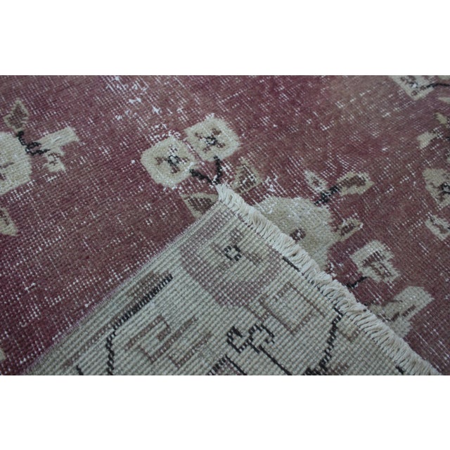 1970s Vintage Turkish Floral Design Oushak Rug For Sale - Image 12 of 13