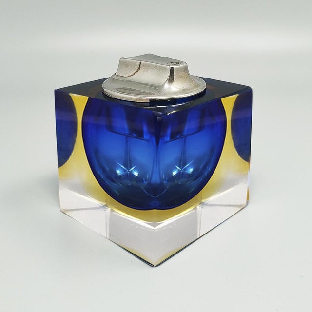 Blue Table Lighter in Murano Sommerso Glass by Flavio Poli for Seguso, 1960s For Sale - Image 7 of 7