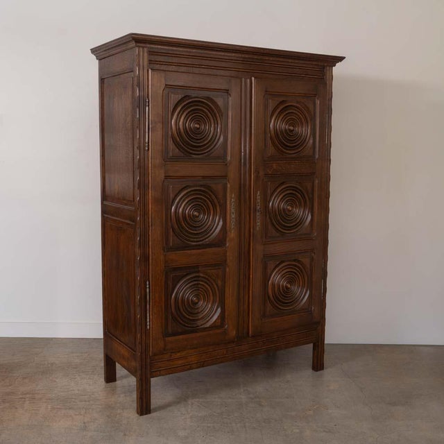 1940s 1940s French Carved Wood Cabinet by Charles Dudouyt, Attributed For Sale - Image 5 of 17