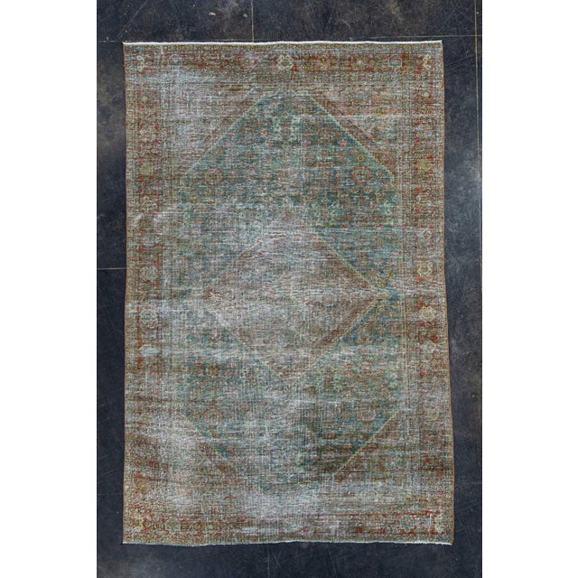 Blue Turkish Vintage Rug 4'3" x 6'8" #17603 For Sale - Image 8 of 8