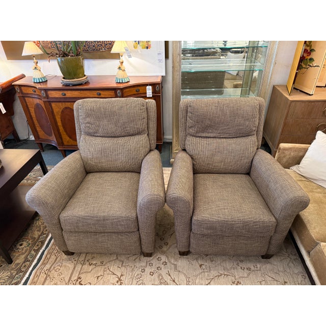 Flexsteel Flexsteel Belle Power Rocking Recliners, Pair For Sale - Image 4 of 12