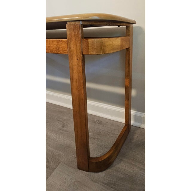 Mid 20th Century Howard Style Rounded Mission Oak Curved Console Table For Sale - Image 4 of 6