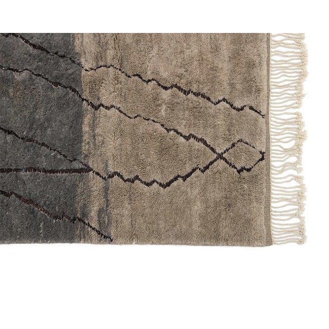 Black Hand-Knotted Wool Premium Rug by Azele Studio For Sale - Image 8 of 11