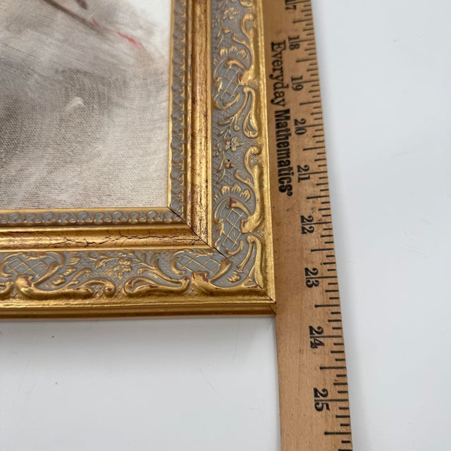 Original Mid-Century Portrait Study Oil Painting in Gilt Frame For Sale In Tampa - Image 6 of 9
