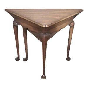 Mid 20th Century Kittinger Williamsburg Mahogany Corner Table Drop Leaf Napkin Table Cw 2