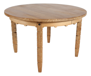 Danish Round Extendable Dining Table in Oak by Axel Einar Hjorth, 1970s