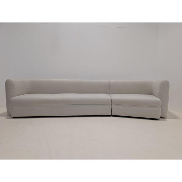 Curved Sofa in Fabric For Sale - Image 6 of 14