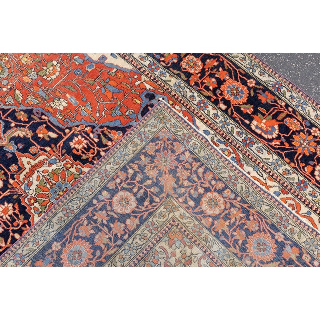 Antique Persian Mohtasham Kashan Rug 4’3" X 6’5" For Sale - Image 9 of 10