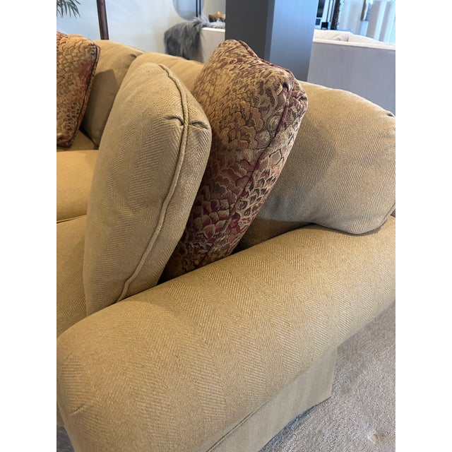 Taylor King Taylor King Custom Timeless Herringbone 3-Seat Sofa For Sale - Image 4 of 9