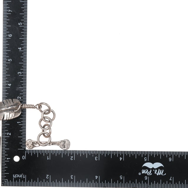 Heavy vintage Native American sterling feather necklace For Sale - Image 10 of 11