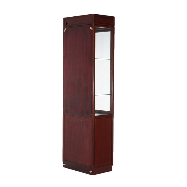 Wood Vintage Chinese Mahogany Display Case With Lower Blind Door Cabinet C1960 For Sale - Image 7 of 7