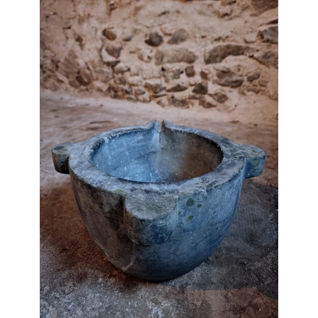 Antique French Black Marble Mortar, 19th Century For Sale - Image 14 of 16