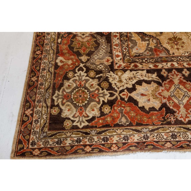 Brown Authentic Persian Sultanabad Bold Multi-Color Handmade Wool Rug For Sale - Image 8 of 8