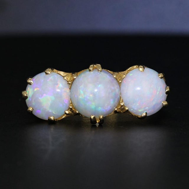 Gemstone Information: - Natural Opals - Size - 7 mm each Cut - Round Cabochon Color - White with multicolor flecks Metal:...
