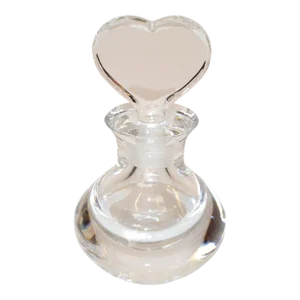 Orrefors Sweden Thick Blown and Handmade Art Glass Perfume Bottle Heart Stopper