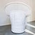 White Large Split Rattan Fan Back Club Chairs and Ottoman, Ficks Reed Attributed For Sale - Image 8 of 10