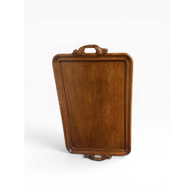 1930s English Oak Butler’s Tray Table With Turned Folding Base For Sale - Image 11 of 11