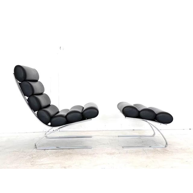 Sinus Chairs with Ottomans in Leather from Cor, Set of 4 For Sale - Image 4 of 18