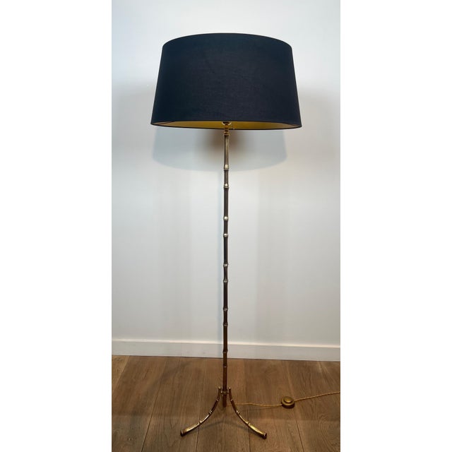1940s 1940s Bronze Faux Bamboo Floor Lamps by Maison Bagués - a Pair For Sale - Image 5 of 12